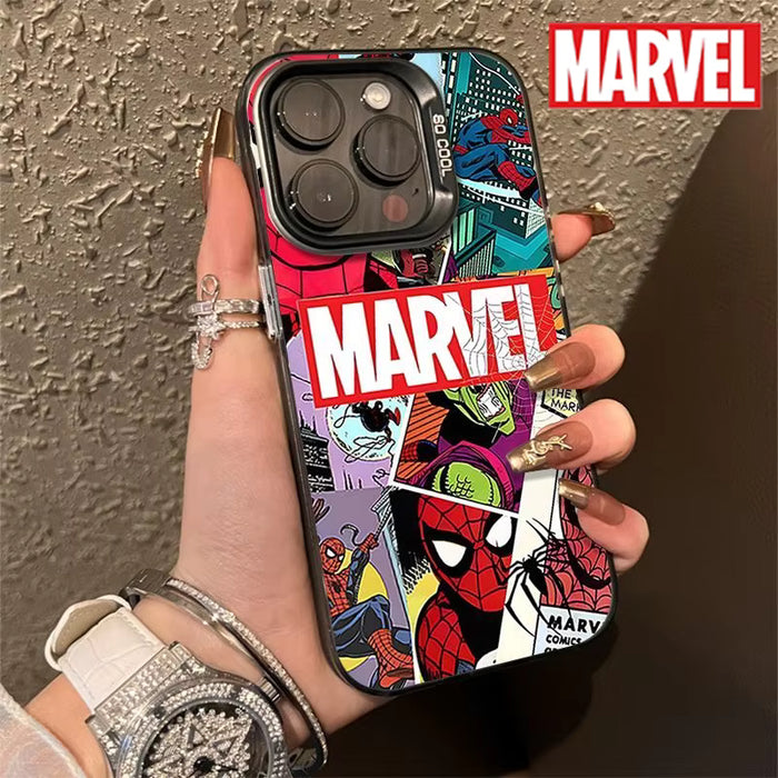 SHEIN Funda para teléfono con collage de cómics de Spider-Man de Marvel iPhone 13 Pro Max