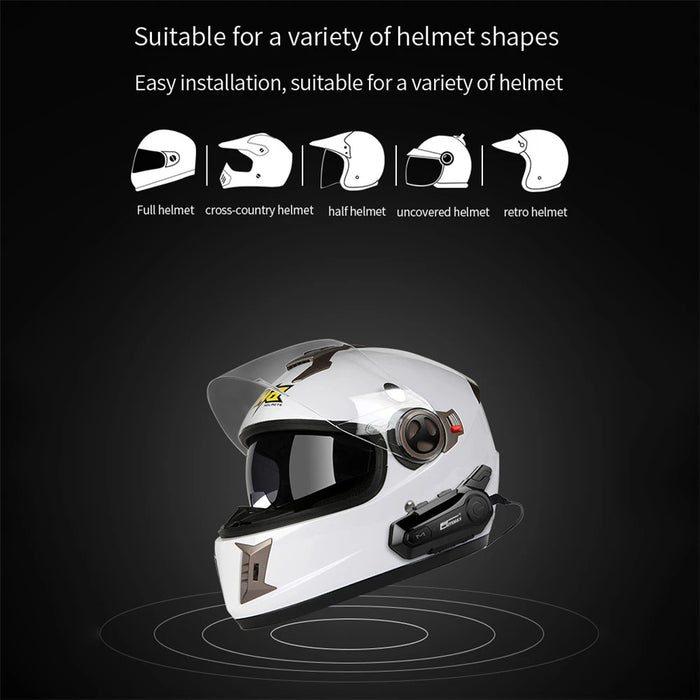 Intercomunicador con Bluetooth para casco de motocicleta, interfono inalámbrico
