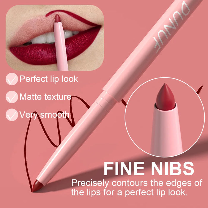 Set de 6 labiales y delineadores de labios DUNUF, contorno natural de labios