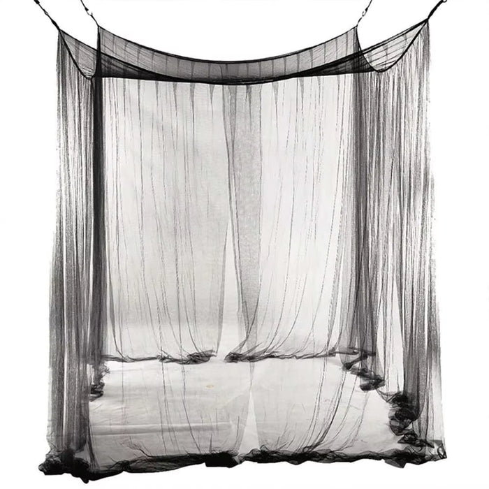 Mosquitera de algodón de cuatro puertas con dosel cuadrado atractivo para cama, elegante.
