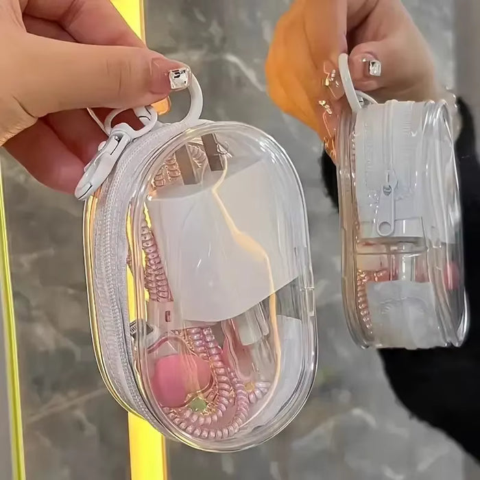 2 bolsas de almacenamiento portátil con cremallera transparente