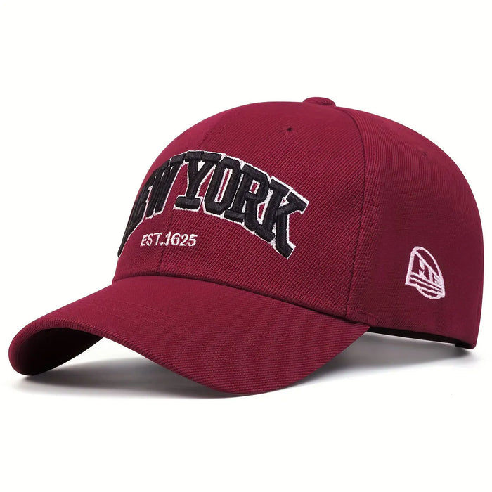 1 Gorra de béisbol unisex con bordado de letras de Nueva York