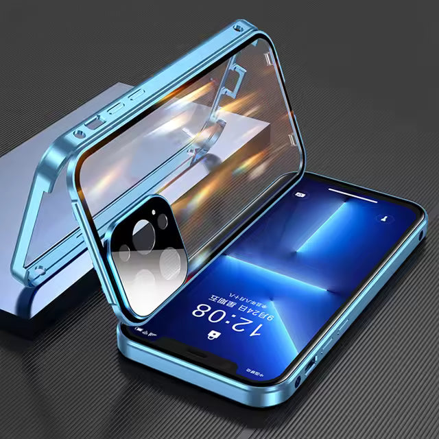 Funda de teléfono con cierre magnético de metal y protección total de 360° para iPhone 13 PRO MAX