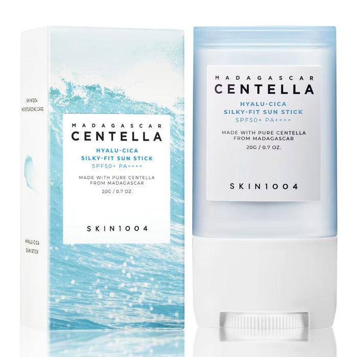 Skin 1004 - Barra solar Silky-Fit con centella de Madagascar, hialu y cica (20 g)