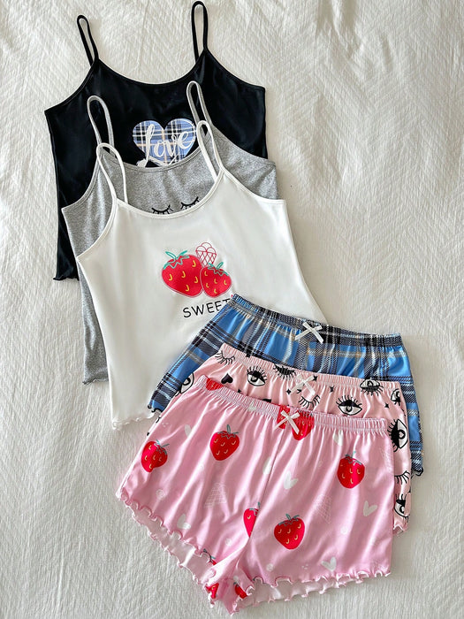 SHEIN Snug Zone Conjunto de 3 piezas informal con camiseta y pantalones cortos