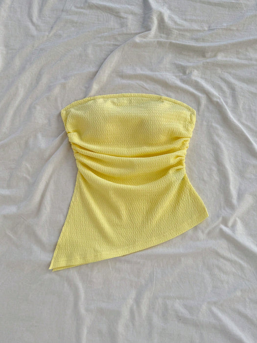 SHEIN Soleia Top tubo para mujer, con textura, diseño fruncido ajustado
