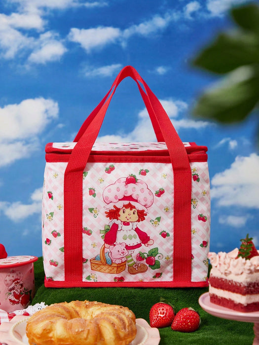 Strawberry Shortcake X SHEIN 1 pieza Bolsa térmica aislada con estampado de fresa