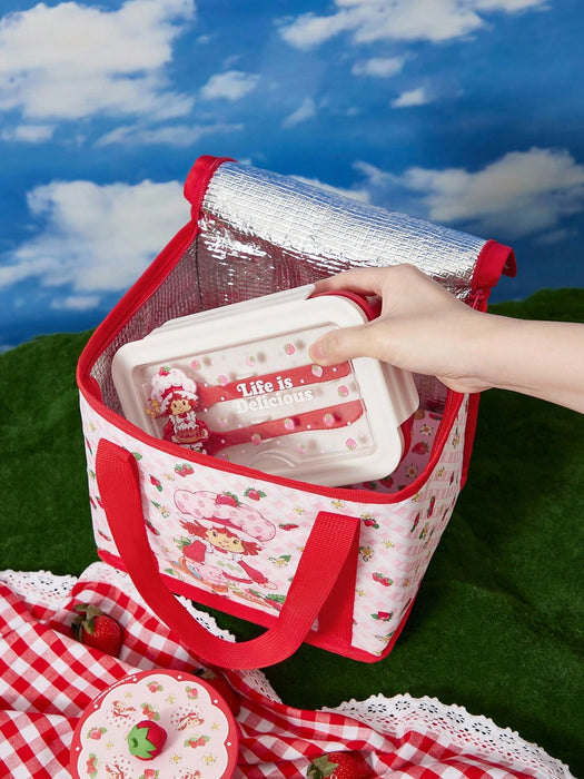 Strawberry Shortcake X SHEIN 1 pieza Bolsa térmica aislada con estampado de fresa
