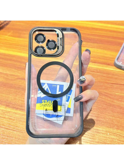 Carcasa protectora de lente de aleación de aluminio, Placa trasera de vidrio para iPhone 12 pro max