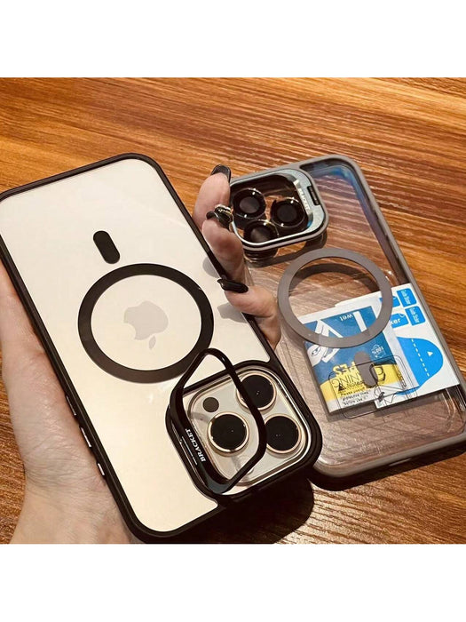 Carcasa protectora de lente de aleación de aluminio, Placa trasera de vidrio para iPhone 12 pro max