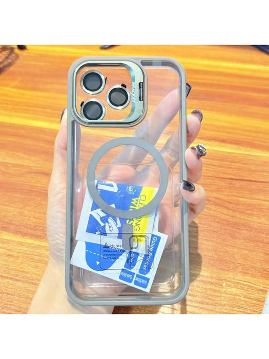 Carcasa protectora de lente de aleación de aluminio, Placa trasera de vidrio para iPhone 12 pro max