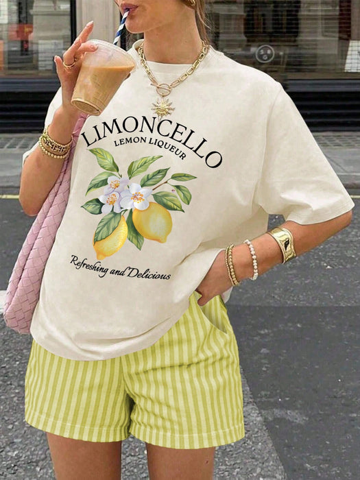 SHEIN Sundraya, conjunto de 2 piezas de talla grande con estampado de limones