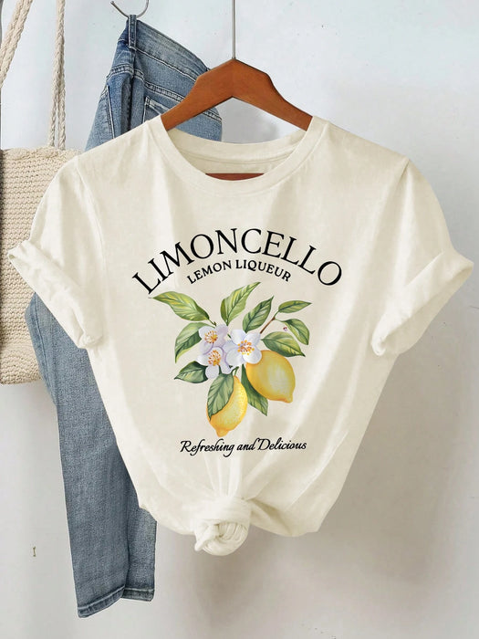 SHEIN Sundraya, conjunto de 2 piezas de talla grande con estampado de limones