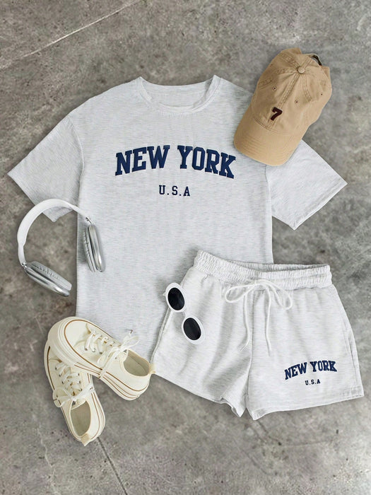 SHEIN Sundraya Conjunto casual de 2 piezas para mujer de talla grande