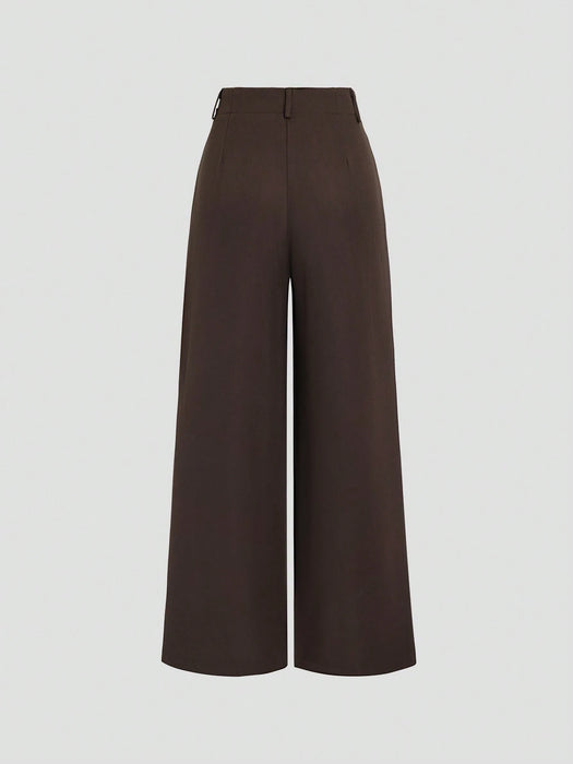 SHEIN Sweetra Pantalones anchos de mujer estilo retro casual elegante