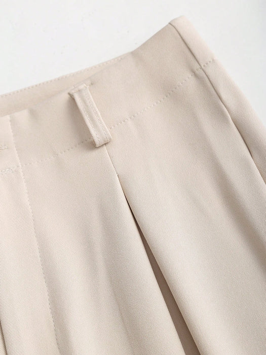SHEIN Sweetra Pantalones anchos de mujer vintage elegantes con textura y plisados