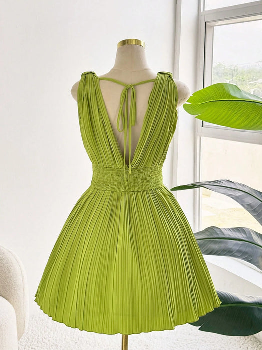 Vestido Sweetra de mujer, con tirantes en la espalda y botón metálico en forma de estrella