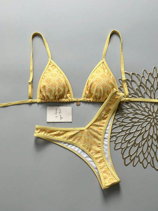 SHEIN Swim Mod Conjunto de playa de top de tirantes con estampado floral