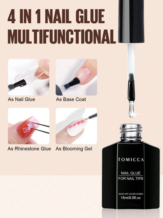 Pegamento para uñas TOMICCAl, apto para uñas postizas