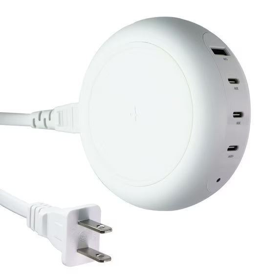 Hub PD multipuerto TYLT (100W) (USB-C/USB-A) con carga inalámbrica (PWRHUB100W-T)