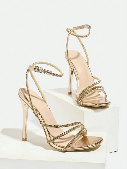 SHEIN Tacones de aguja cuadrados y sexy de moda para mujer