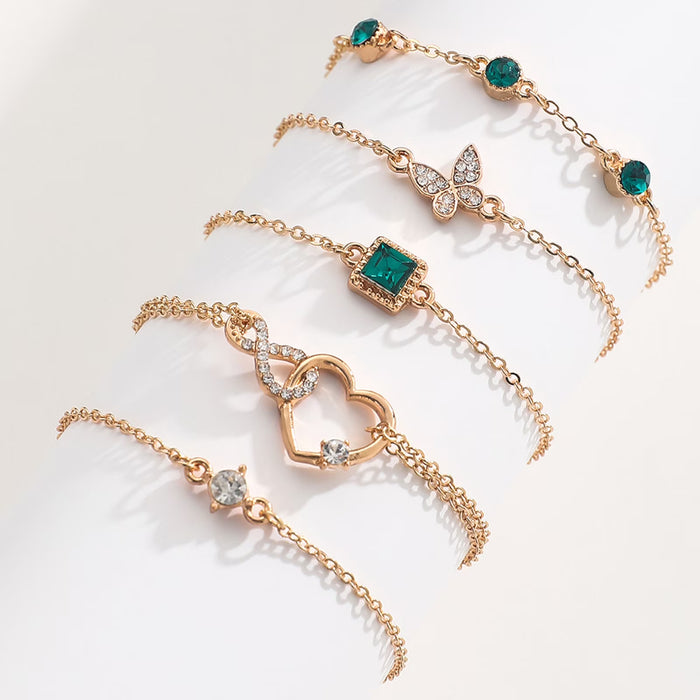 Juego de 5 pulseras de eslabones vintage apilables