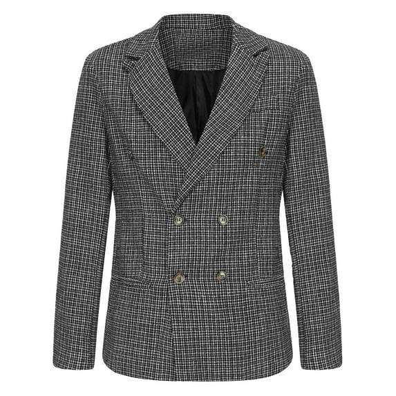 Chaqueta de traje para hombre, elegante, con solapa y detalles de botones