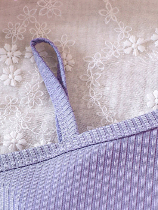 SHEIN Top De Cuello Asimétrico Para Niña Y Pantalones Cortos Ajustados
