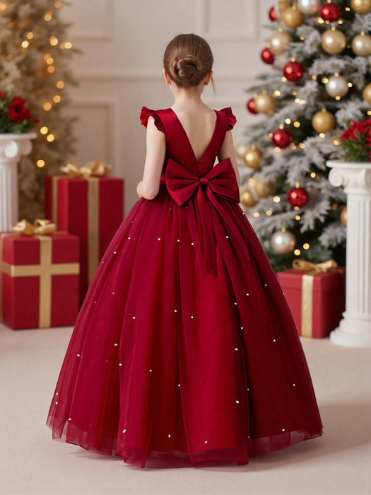 SHEIN Vestido elegante de fiesta de Navidad para niña
