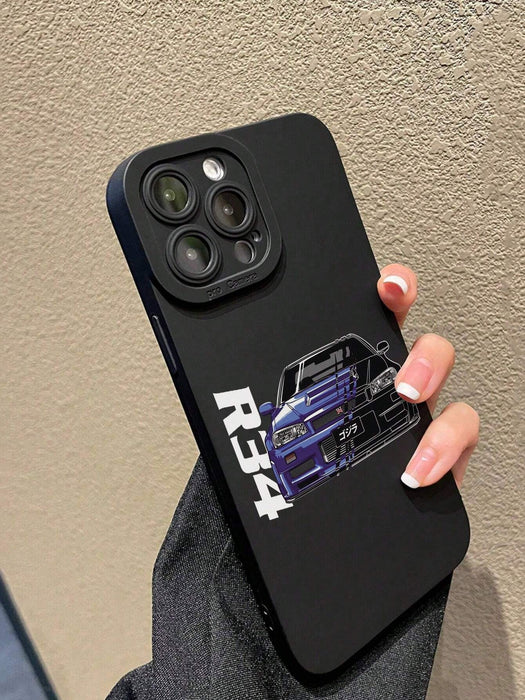 Shein Una funda de protección para cámara TPU con diseño de coche de moda, compatible con las series Apple