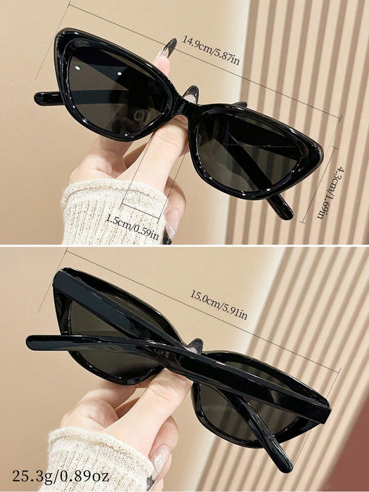 Gafas de sol unisex negras estilo ojo de gato, ideales para festivales
