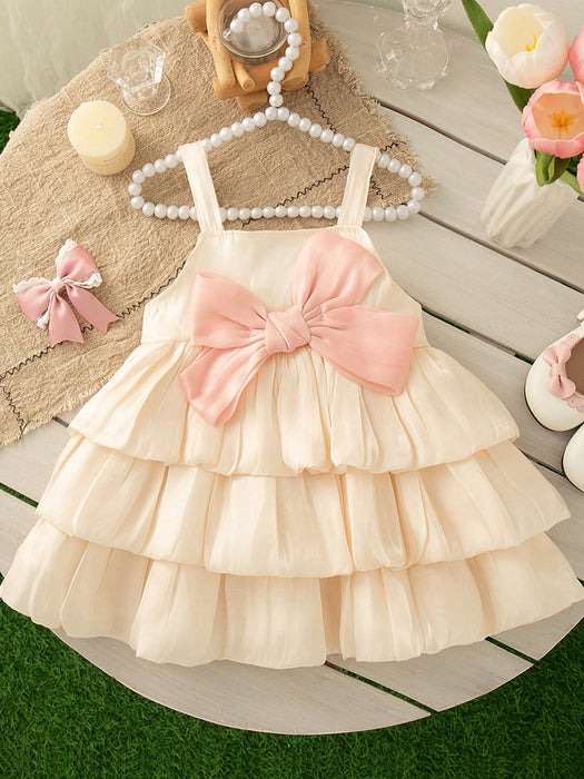 SHEIN Vestido de princesa de verano para niña con bloques de color
