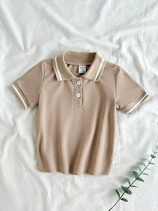 Camiseta polo de manga corta para bebé niño de Vintaside Kids, estilo casual y sencillo.
