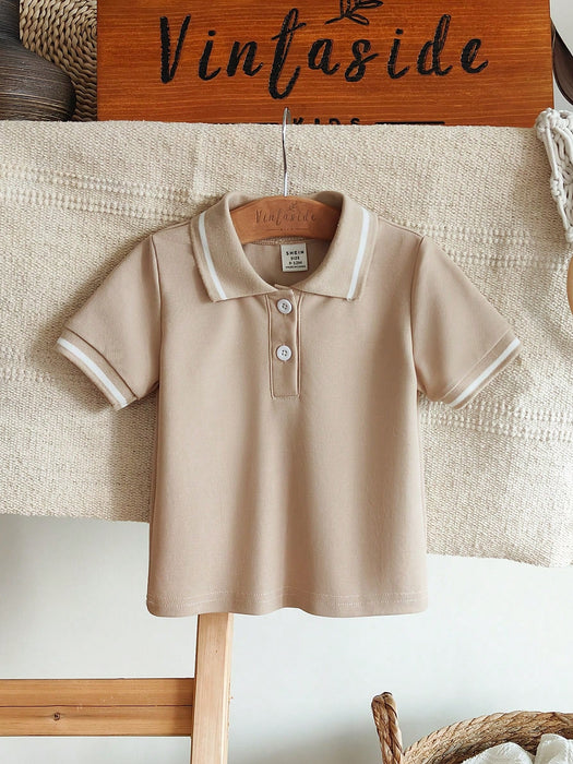 Camiseta polo de manga corta para bebé niño de Vintaside Kids, estilo casual y sencillo.