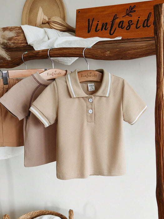 Camiseta polo de manga corta para bebé niño de Vintaside Kids, estilo casual y sencillo.