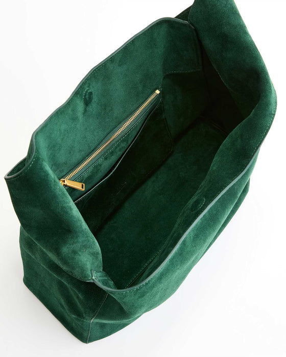 Quince Bolso de hombro holgado de ante italiano