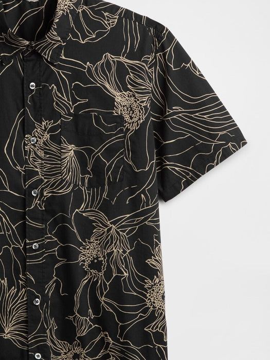 GAP Camisa de manga corta de popelina en blanco y negro