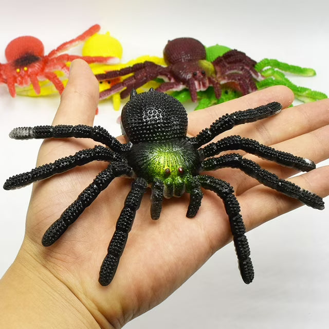 1 pieza de araña aterradora de TPR de 5,91 pulgadas, juguete de simulación, decoración de Halloween, broma para fiestas