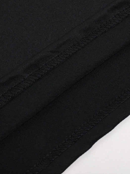 Shein Camiseta informal de manga corta con cuello redondo y estampado de labios dorados para mujer