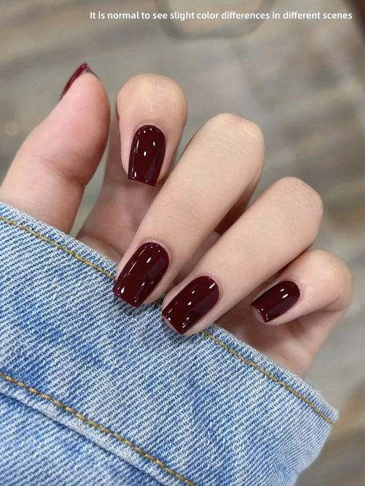 SHEIN esmalte de uñas en gel rojo vino XEIJAYI, 1 botella de 15 ml