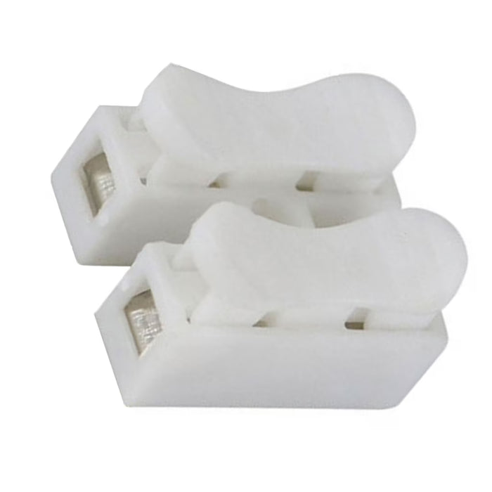 YIEMEEN - 100 conectores de cable de empuje rápido de 2 pines con resorte, terminales de cableado blancos