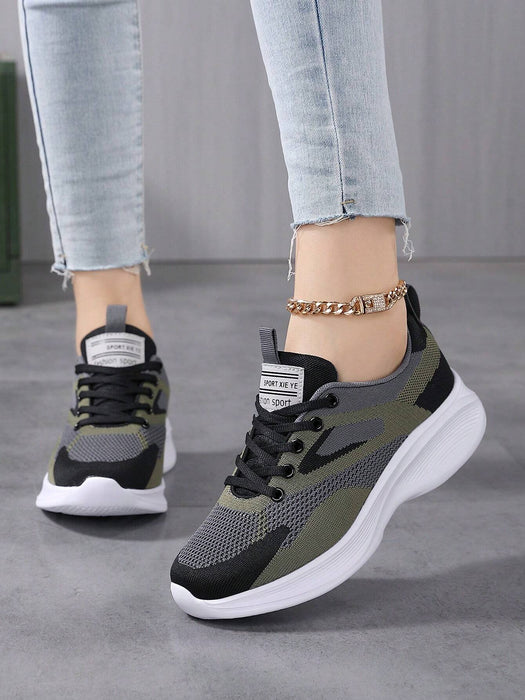 Zapatillas deportivas informales de correr para mujer, transpirables, con cordones