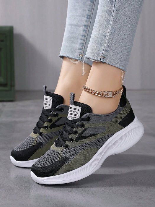 Zapatillas deportivas informales de correr para mujer, transpirables, con cordones