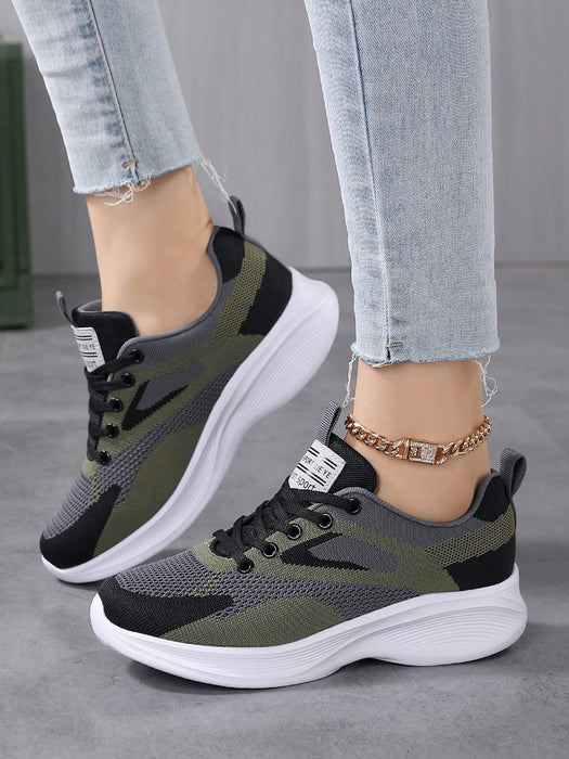 Zapatillas deportivas informales de correr para mujer, transpirables, con cordones