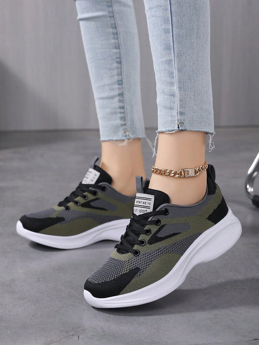 Zapatillas deportivas informales de correr para mujer, transpirables, con cordones
