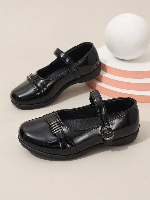 SHEIN Zapatos planos para niños, escolares, con punta cuadrada