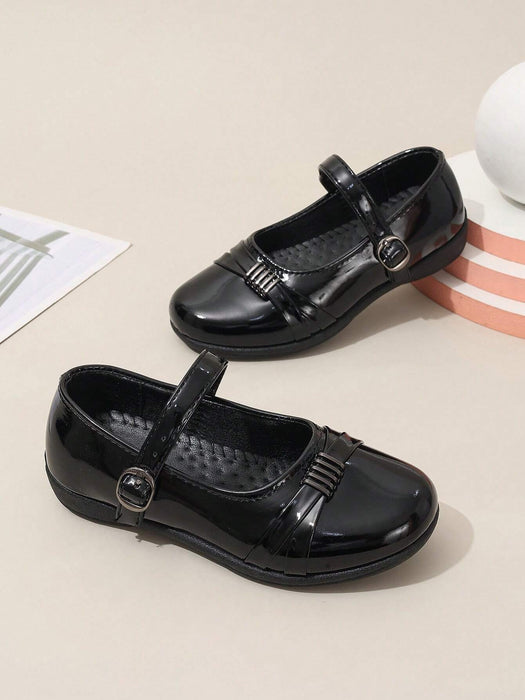 SHEIN Zapatos planos para niños, escolares, con punta cuadrada