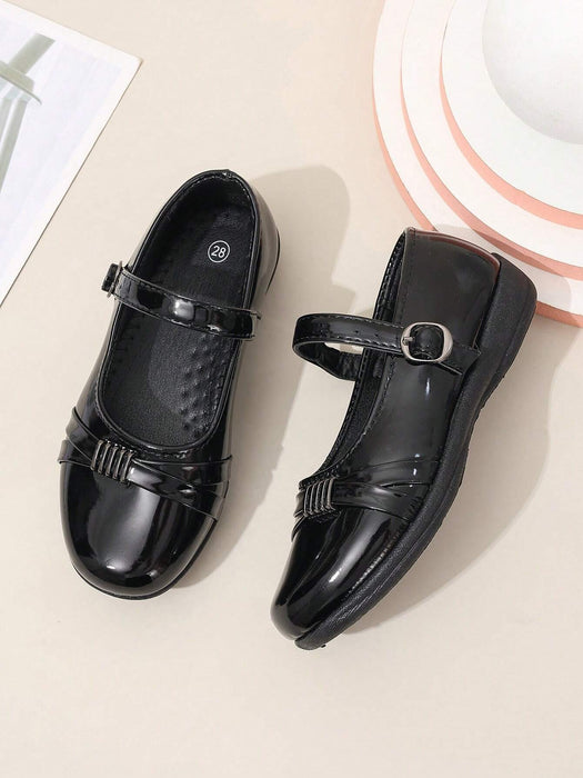 SHEIN Zapatos planos para niños, escolares, con punta cuadrada