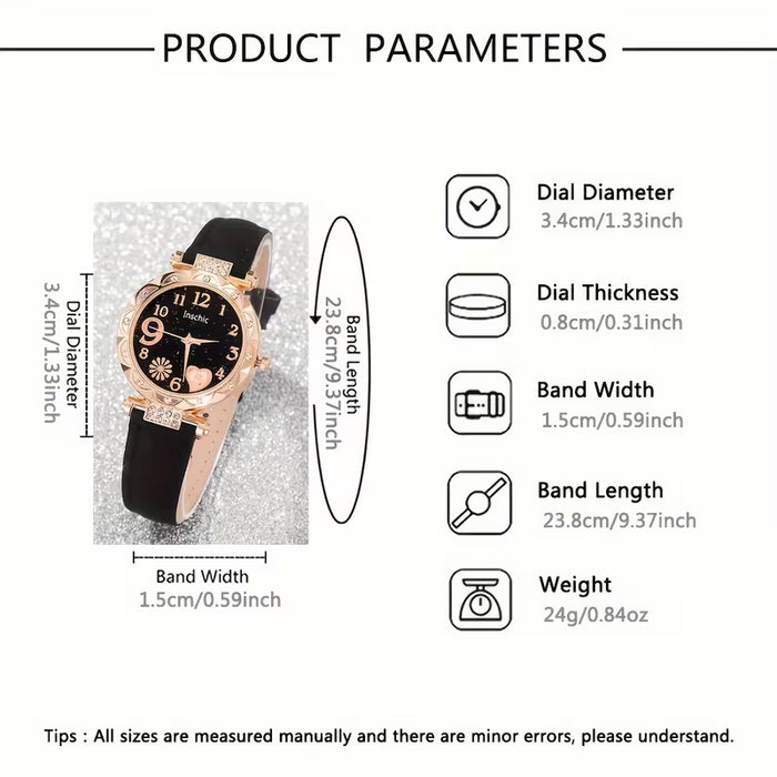 Reloj de pulsera de cuarzo para mujer | Elegante reloj analógico redondo