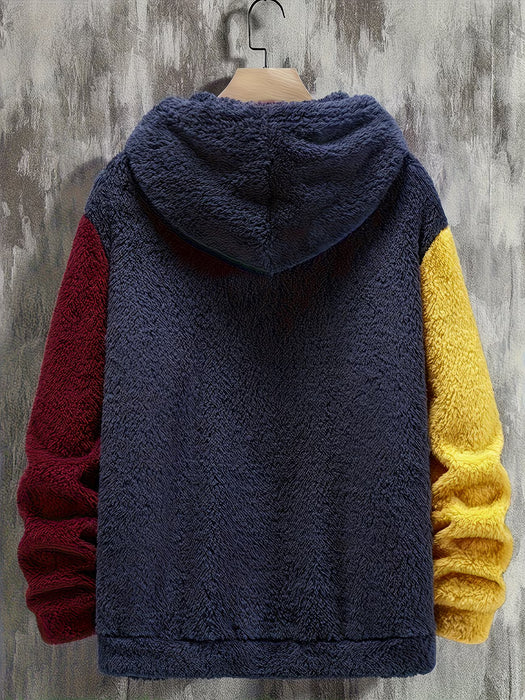Sudadera casual para hombre, elegante y clásica, con un diseño único de bloques de color